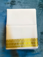 Exquisite Pure Bengaluru Silk Crepe Saree with Rudrakshi Gold Border