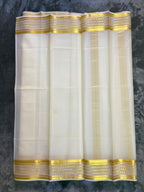 Exquisite Pure Bengaluru Silk Crepe Saree with Gold Border | Rhythmic Patterns