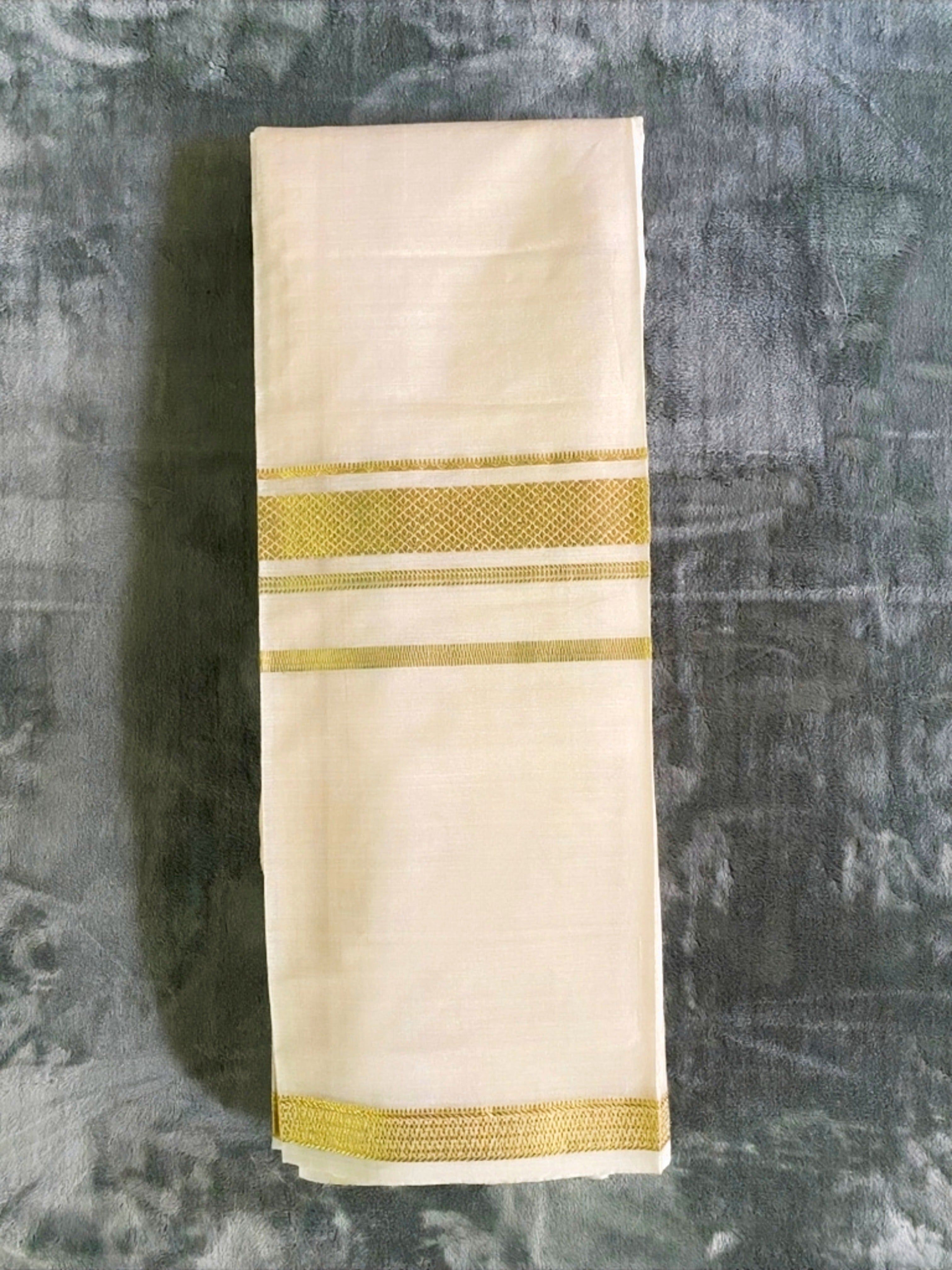 Exquisite Pure Bengaluru Silk Crepe Saree with Golden Zari Bentex Border | Half n Half