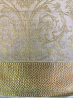 Exquisite Pure Bengaluru Silk Crepe Saree with Golden Zari Border | Embossed Floral