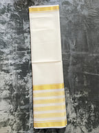 Exquisite Pure Bengaluru Silk Crepe Saree with Golden Zari Border | Minimalist