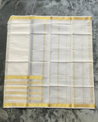 Exquisite Pure Bengaluru Silk Crepe Saree with Golden Zari Border | Minimalist