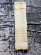 Exquisite Pure Bengaluru Silk Crepe Saree with Golden Zari Bentex Border | Patterned Drops